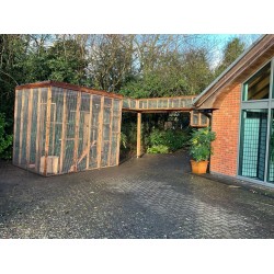 Three Sided & Freestanding enclosure connected by elevated tunnel Three Sided & Freestanding enclosure connected by elevated tunnel